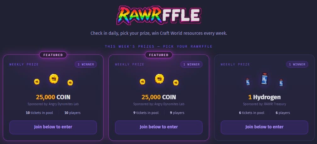 RAWRffle Community Sponsored Raffle