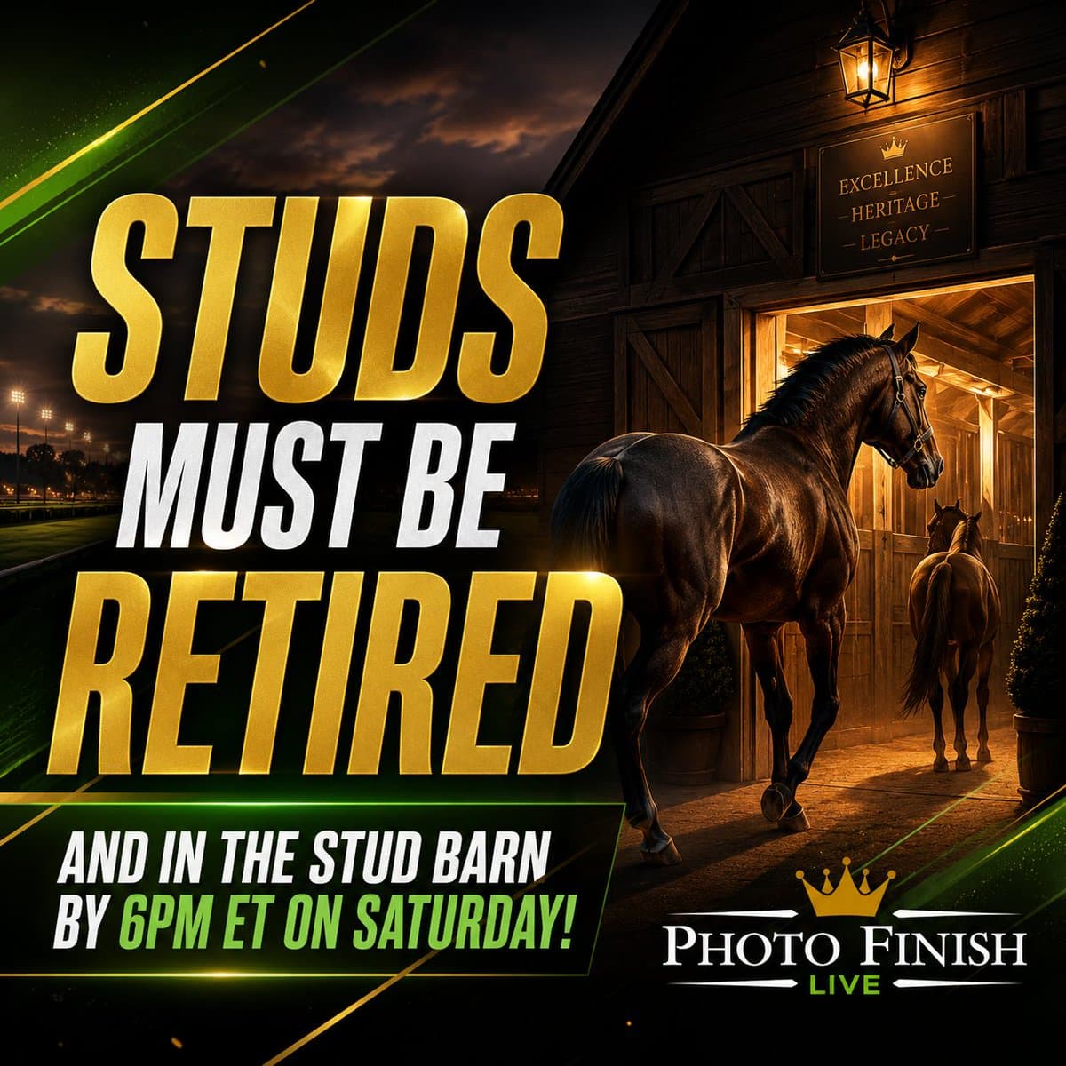 Stud Barn Retirement Deadline