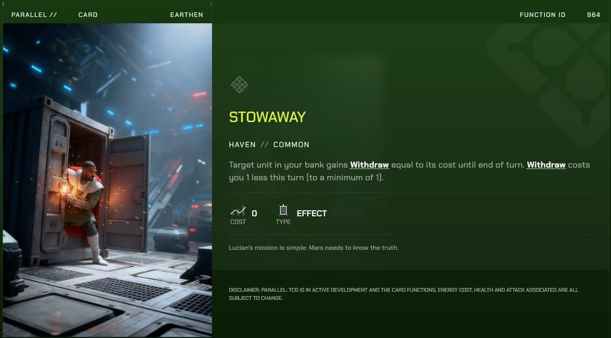 Stowaway Card Disabled