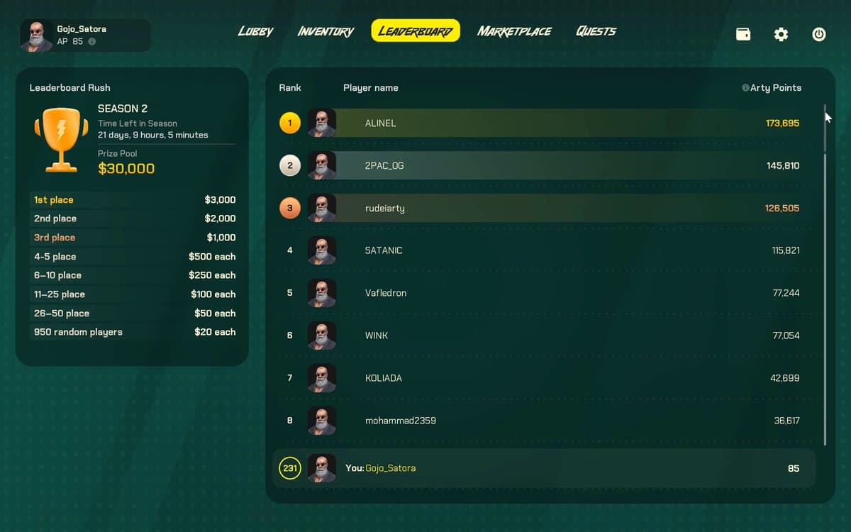 Leaderboard Rush Season 2