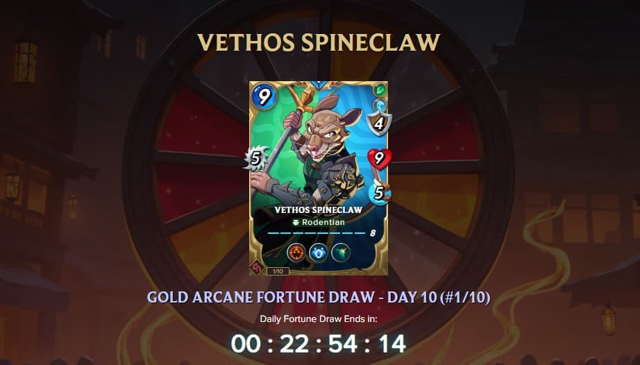 Vethos SpineClaw Fortune Draw